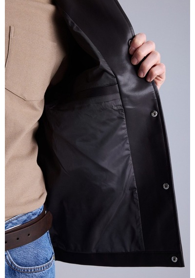 Defacto Regular Fit Polo Yaka Astarlı Çıtçıt Kapamalı Cepli Suni Deri Mont H2233ax26aubn338 Kahve-bn338
