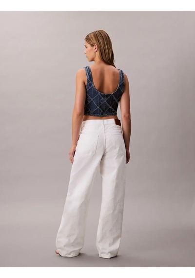 Calvin Klein Low Rıse Baggy Ck Ar Beyaz Kadın Baggy Pantolon