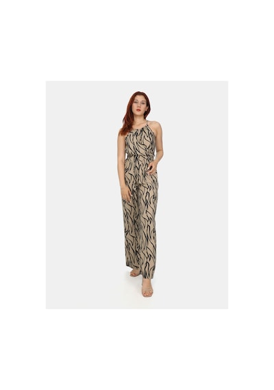 J&kstores Bağlamalı - Desenli Kahve Tulum Kahverengi