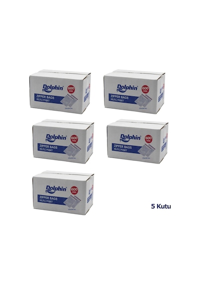 Dolphin Kilitli Şeffaf Buzdolabı Kilitli Saklama Poşeti Torba - 11x14 Cm. - 600 Adetlik 5 Kutu