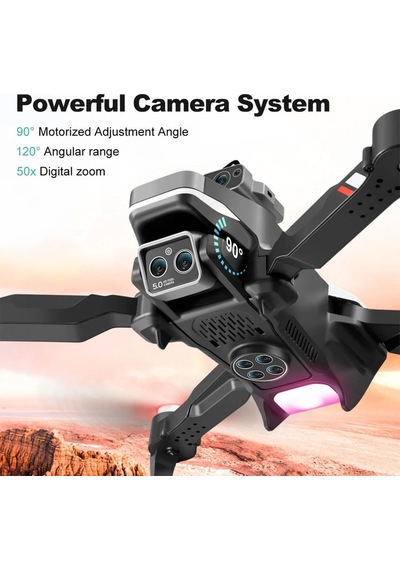 Delux Serisi Kumandalı Seyyar Eğlence M2 Hd Kameralı Katlanabilir Drone Ekranlı Kumanda