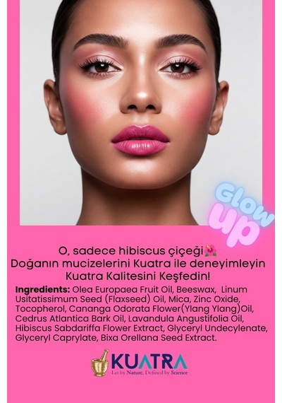 Hibiscus Magic Doğal İçerikli Çok Amaçlı Allık, Ruj, Göz Farı Makyaj Beraberinde Çok Değerli Besleyici Cilt Bakımı