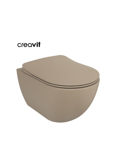 Creavit Free Rim-off Asma Klozet Cappucino + Creavit Cappucino Yavaş Kapanan Kapak Beyaz