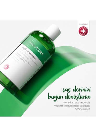 Mamaaura Purify Me Şampuan, Kepek Görünümünü Azaltmaya Yardımcı Ve Kaşıntıyı Yatıştırmaya Destekleyen Ar