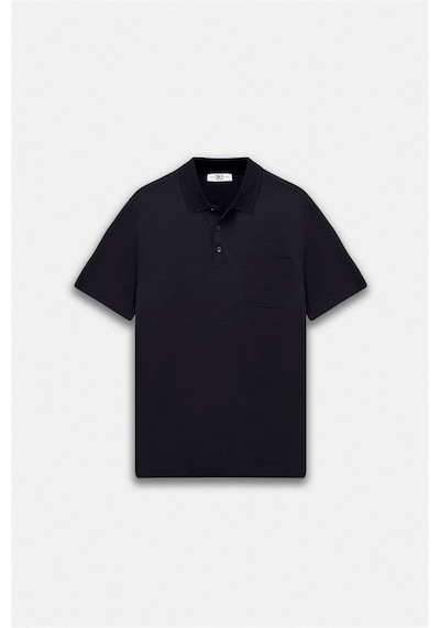 Süvari Siyah Regular Düz Baskısız Düz Fermuarlı Polo Yaka Tişört Ts1014000442-s09
