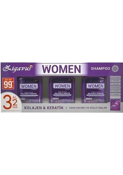 Zigavus Kadınlar için Kolajen & Keratin Saç Dökülmesine Karşı Şampuan 300 ML