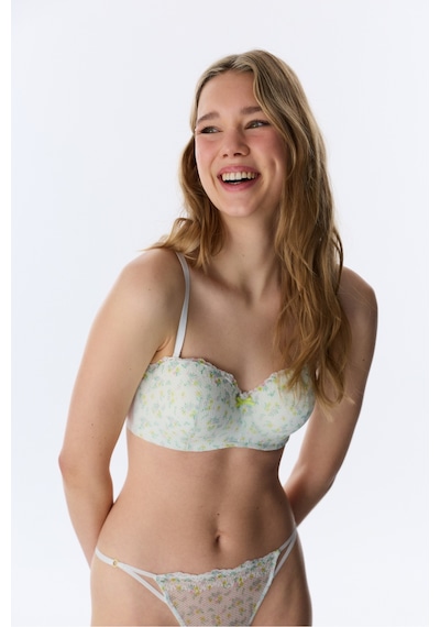 Penti Açık Mint Lotus Straplez Floral Balenli Sütyen
