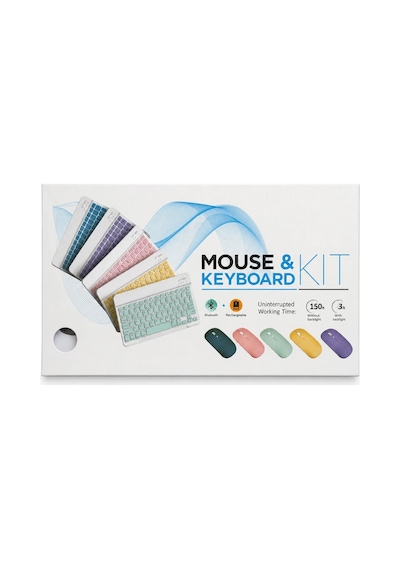 Imeng Bj190 Bluetooth Şarjlı Klavye Mouse Seti Siyah