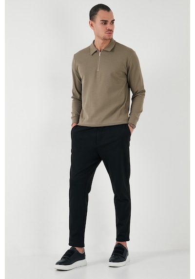 Buratti Pamuklu Regular Fit Yarım Fermuarlı Polo Yaka Erkek Sweat 5905805 Vizon Yeşili Buratti Pamuklu Regular Fit Yarım Fermuarlı Polo Yaka Erkek Sweat 5905805 Vizon Yeşili
