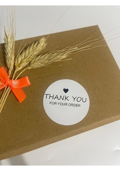 Thank You For Your Order Kalpli Siyah Yazılı Yuvarlak Yapışkanlı Etiket 5x5 Cm 100 Adet