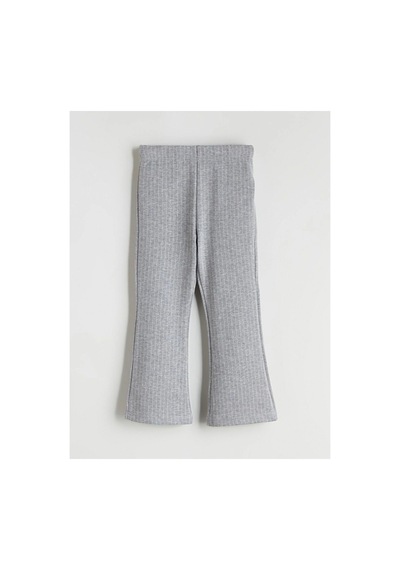 LC Waikiki Lcw Kids Beli Lastikli İspanyol Paça Kız Çocuk Tayt Grey Strıped