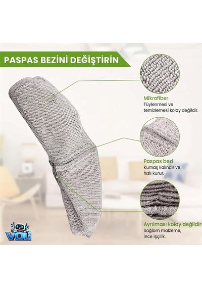 Midea M8+ Uyumlu Yedek Mop Bezi 2 Adet