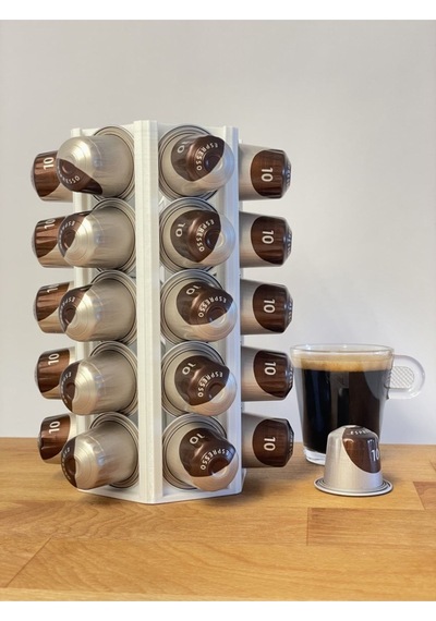 Nespresso Uyumlu Kapsül Kahve Tutucu Stand - 30 Kapsül - Beyaz