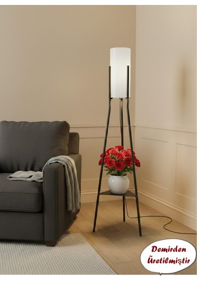 Luz Siyah Raflı Lambader 4011 Metal