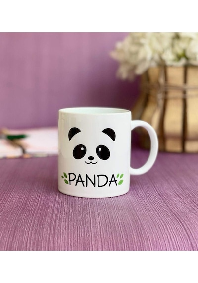 Panda Tasarımlı Kupa Beyaz - Çok Renkli
