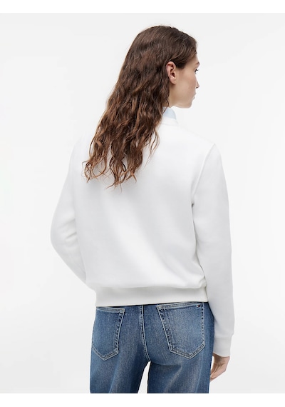 Tommy Hilfiger Bayan Sıfır Yaka Sweatshirt Açık Krem