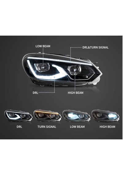 Autogp Vw Golf 6 Ön Far Lambası 8,5 Dizayn Led 2009 / 2013