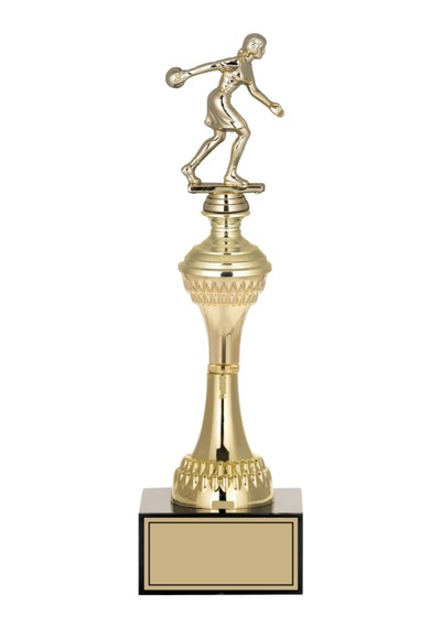 Odak Kupa - Figürlü Kupalar - Bowling Kadın Figürlü Kupalar Fg-029 B - 34 Cm Altın - Beyaz