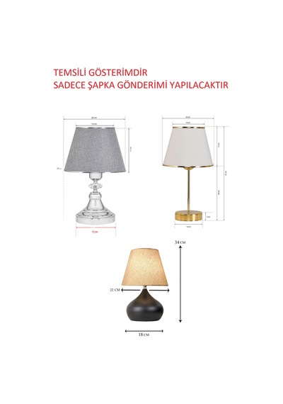 Abajur Şapkası - Yedek Şapka - Abajur Başlığı -kumaş Başlık Kahverengi
