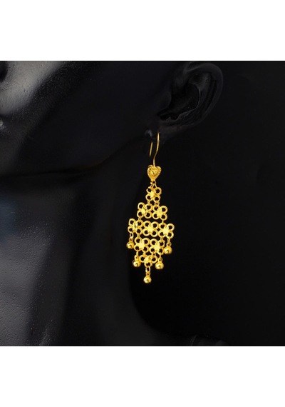 Sonsuzluklu Yıldızlı 22 Ayar Altın Hint Küpe KP32789