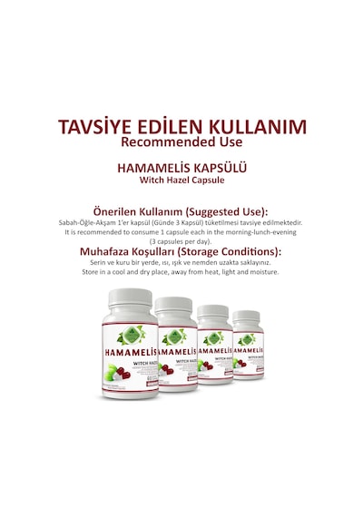 Gökçek Şifa 1000 MG Hamamelis (Witch Hazel Capsule) 60 Kapsül