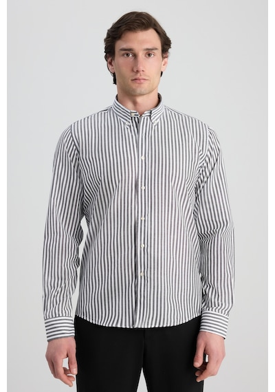 D'S Damat Ds Damat Slim Fit Siyah Çizgili Gömlek 0hc02ort11265 Çok Renkli
