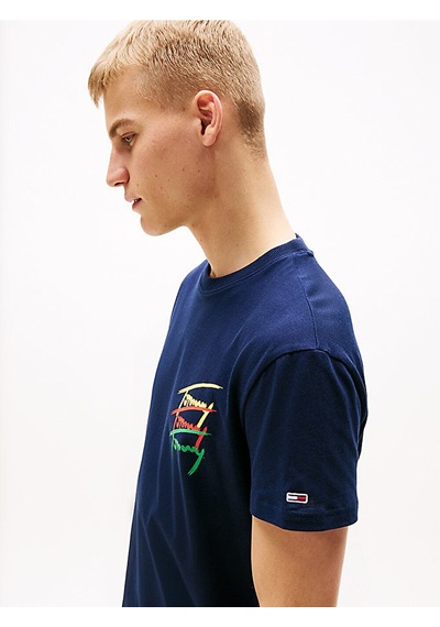 Tommy Hilfiger Tommy Hılfıger Erkek T-shırt Dm0dm20771-c1g Lacivert