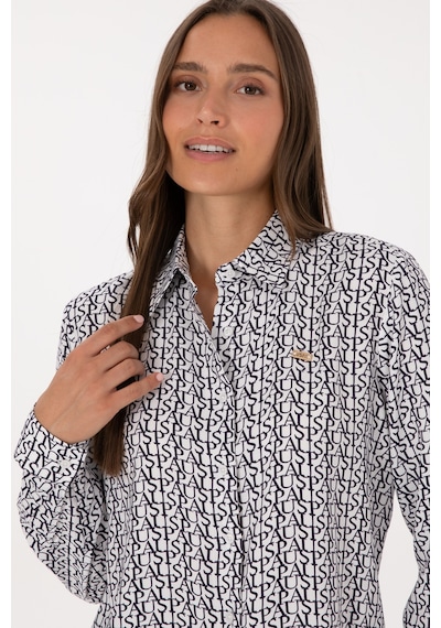 U.s. Polo Assn. Kadın Beyaz Gömlek Desenli 50316415-vr013 Beyaz