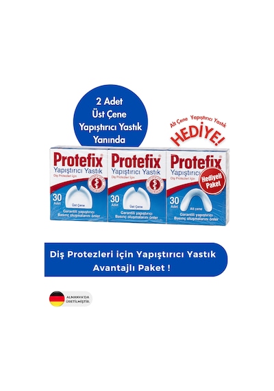 Protefix Diş Protezleri Için Yapıştırıcı Yastık 2 Üst Çene Alana 1 Alt Çene Hediye