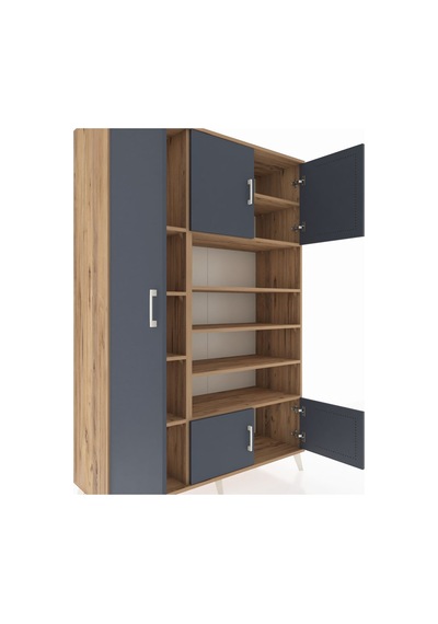 Hyperion Dolap 10 Raflı 5 Kapaklı 132x44x195 Çam-antrasit/çam Çam Hyperion Dolap 10 Raflı 5 Kapaklı 132x44x195 Çam-antrasit/çam Çam