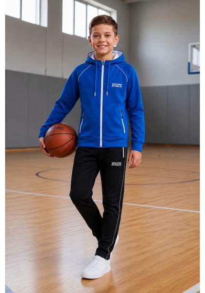 Pina Kids Erkek Çocuk Atheletic Reglan Kol Kapüşonlu Düz Paça Dalgıç Kumaş Eşofman Takımı Esf7019 Mavi Pina Kids Erkek Çocuk Atheletic Reglan Kol Kapüşonlu Düz Paça Dalgıç Kumaş Eşofman Takımı Esf7019 Mavi