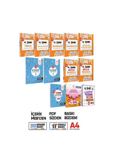 2027 MEB İlkokul 4.Sınıf Çalışma Kitabı Çalışma Soruları ve Deneme Paketi Tam Paket BASKI ÜCRETİ