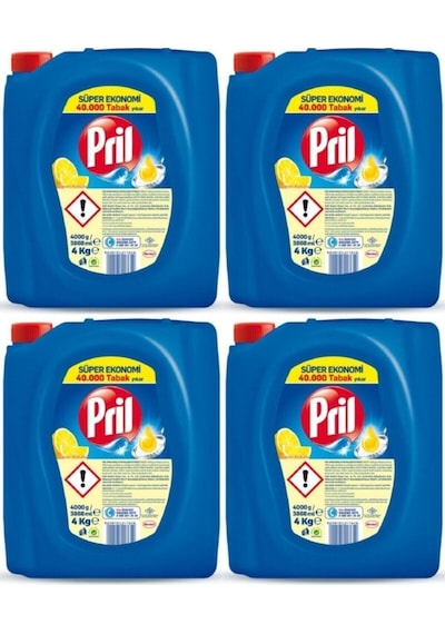Pril Sıvı Bulaşık Deterjanı Limon 4 x 4 KG