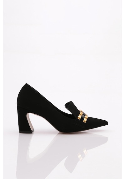 Dgn 170 Kadin Topuklu Ayakkabi 170-2489-R1700 Siyah Velvet