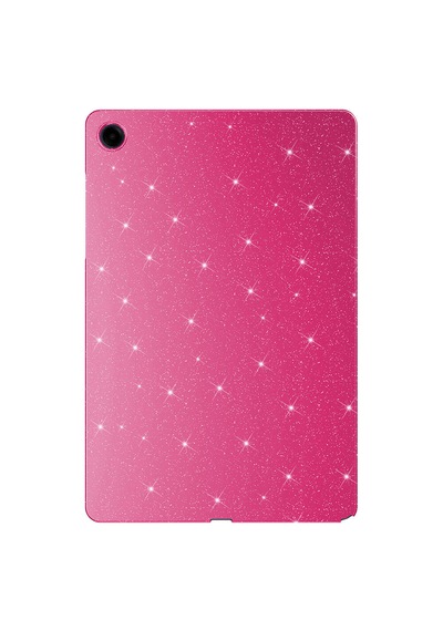 Samsung Galaxy Tab S10 Lite / S10 Fe / S9 Fe 10.9 Uyumlu Simli Parlak Koton Tablet Kılıf Standlı Koruyucu Kapak Koyu Pembe