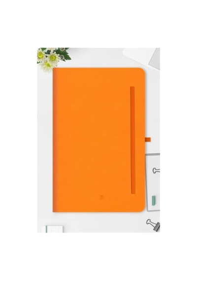 13x21 Cm Çizgili Defter - Tarihsiz, Turuncu Renk 124-Pembe