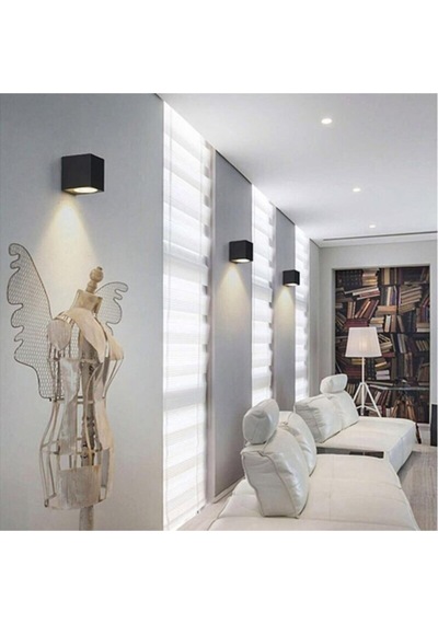 50 Adet Tek Yönlü Iç Dış Mekan Dekoratif Modern Lüks Aplik Siyah