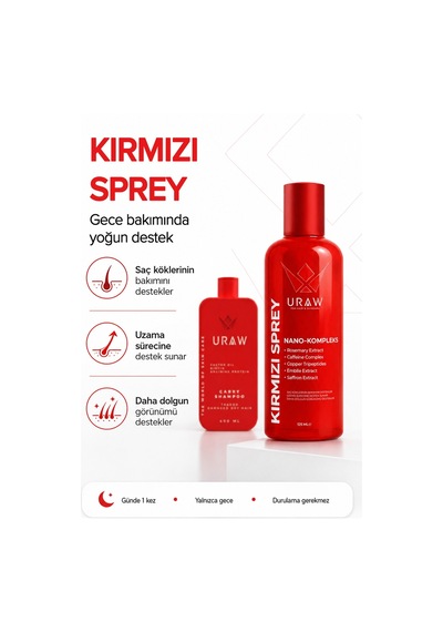 Kırmızı Saç Bakım Seti Yoğun Uzama Ve Bakım