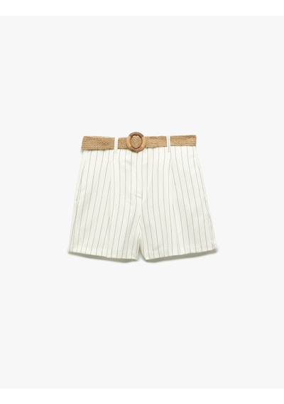 Koton Viskon Kumaş Hasır Kemer Detaylı Cepli Yüksek Bel Mini Şort Ekru Çizgili 5sak40050uw Ekru Çizgili Ekru Koton Viskon Kumaş Hasır Kemer Detaylı Cepli Yüksek Bel Mini Şort Ekru Çizgili 5sak40050uw Ekru Çizgili Ekru