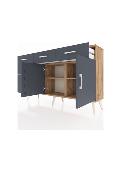 Arges Konsol 2 Raflı 5 Çekmeceli 2 Kapaklı 132x30x83 Çam-antrasit/antrasit Antrasit/antrasit Arges Konsol 2 Raflı 5 Çekmeceli 2 Kapaklı 132x30x83 Çam-antrasit/antrasit Antrasit/antrasit