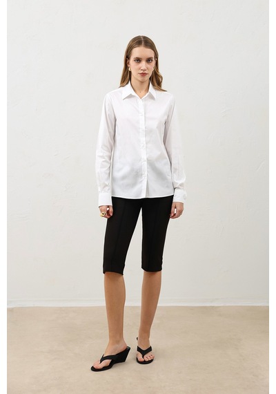 Antioch Basic Slim Fit Kadın Gömlek Beyaz