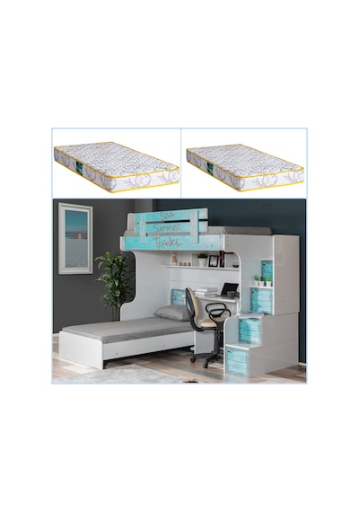 Setaymobilya Ranza, Summer Ranza Karyola Çalışma Masası + 2 Adet Comfort Yatak