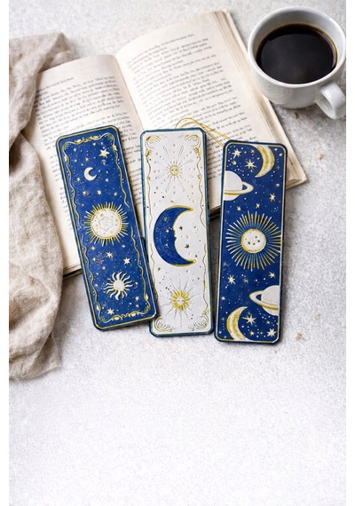 Celestial Night Güneş & Ay Temalı Kitap Ayracı Seti