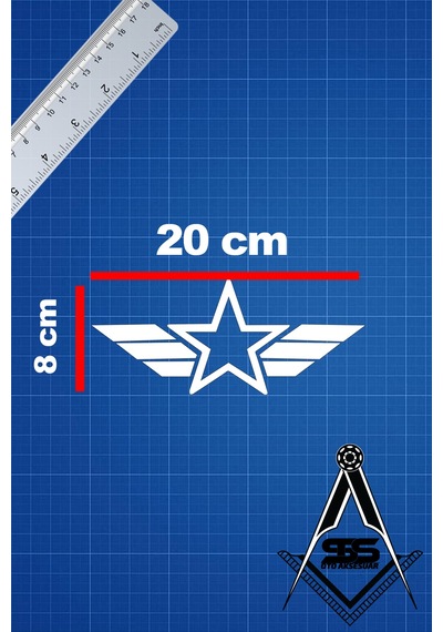 Yıldız Altı Kanat 20x8,5 Jdm Yazı Araba-motosiklet Cam Etiket Sticker Beyaz Renk Beyaz