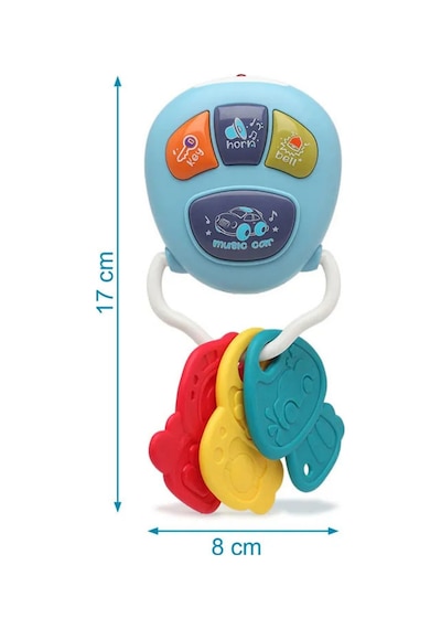 Yumuşak Diş Kaşıyıcılı Renkli Bebek Anahtar Aksesuarı - 4 Modlu, Ses Çıkaran Yenidoğan Aktivite Eğlence Modeli 3 Ay+
