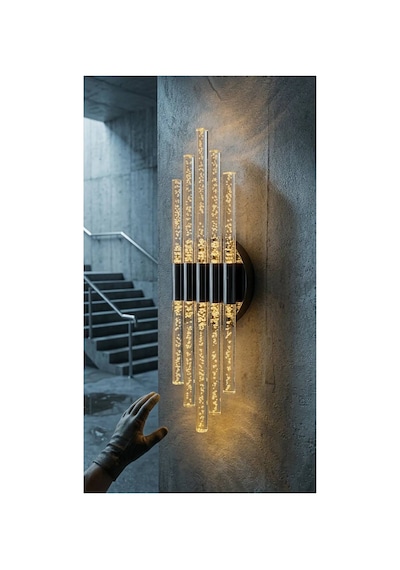 Bhbackhome Aura Medium 39 Cm Modern Tasarım Led Aplik - Duvar Lambası - Gümüş - Günışığı Gümüş Günışığı Led
