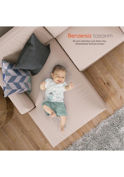 Gezenbebe Hero Kısa Kol Desenli Bebek T-shirt Ve Nakışlı Şort Seti Yeşil