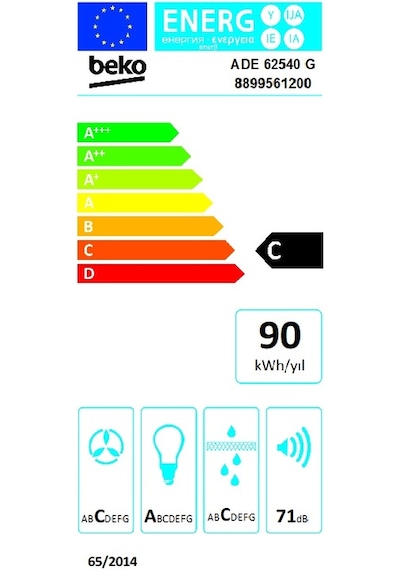 Beko ADE 62540 S Duvar Tipi Davlumbaz Siyah