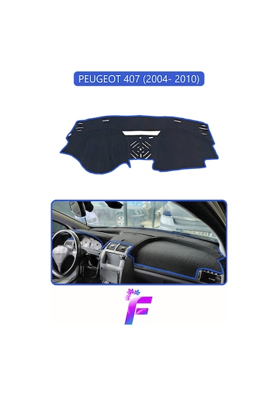 Peugeot 407 2004-2010 Uyumlu Torpido Örtüsü Yansıma Önleyici Tam Koruma Kolay Montaj H89 Mavi