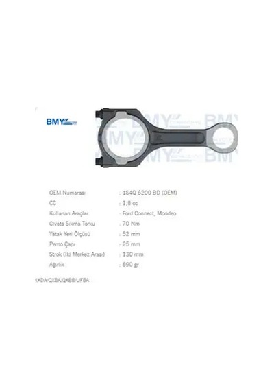 Piston Kolu 1.8 Tdci - Connect, Mondeo Hcpa,hcpb, P9pa,p9pc, P9pd, R3pa,rwpd